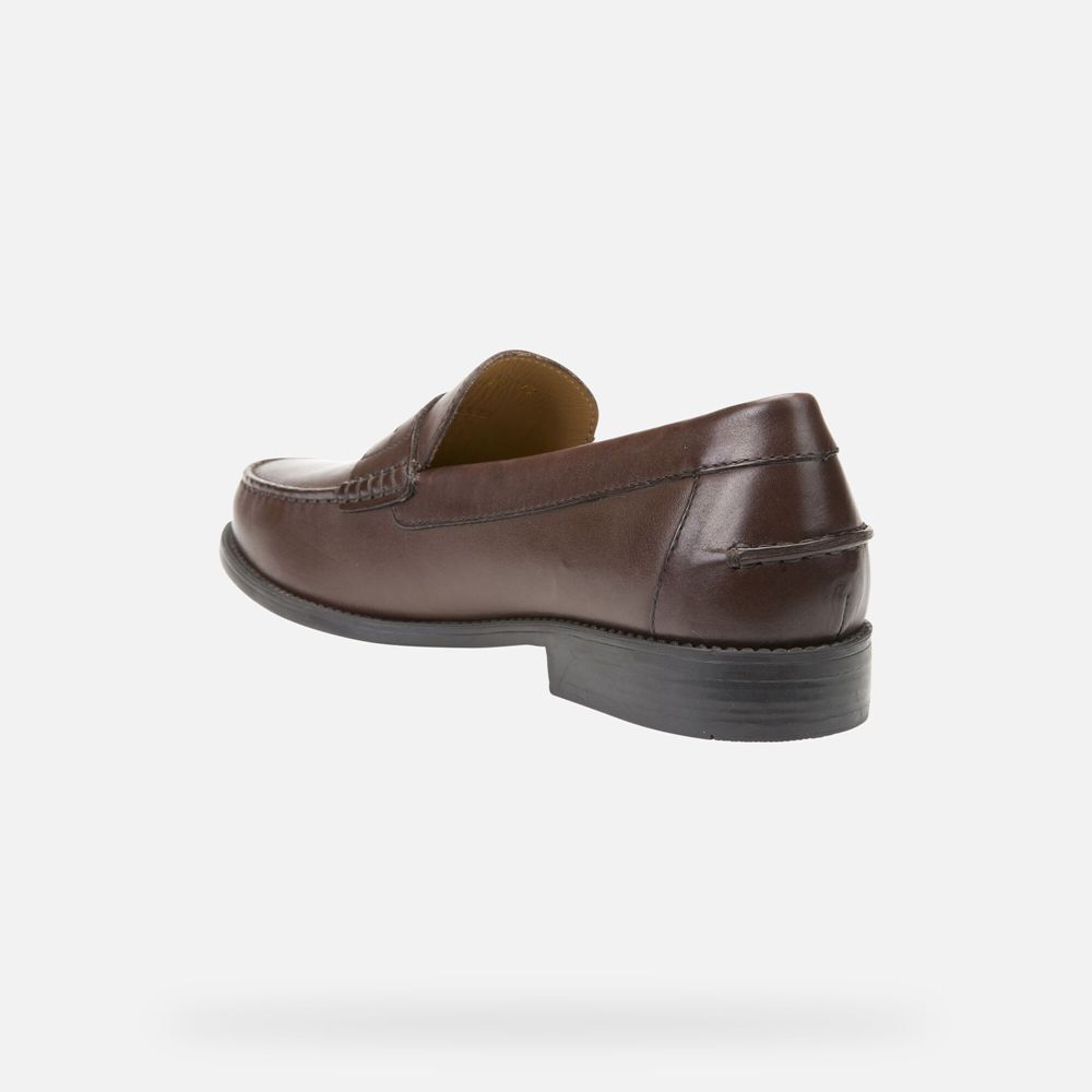 Geox Erkek Loafers Koyu Kahverengi - New Damon - JAM-786541